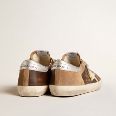 Golden Goose Super-Star LTD In Brown Leather And Tobacco Suede With White Star