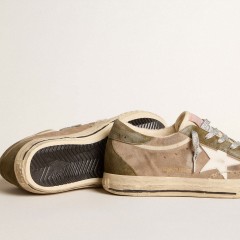 Golden Goose Super-Star LTD In Dove-gray Suede With Leather Star And Suede Heel Tab