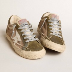 Golden Goose Super-Star LTD In Dove-gray Suede With Leather Star And Suede Heel Tab