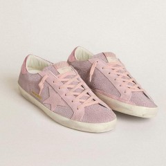 Golden Goose Super-Star LTD In Glitter With Suede Star And Leather Heel Tab