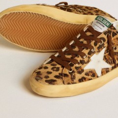 Golden Goose Super-Star LTD In Leopard-print Pony Skin With Leather Star And Heel Tab