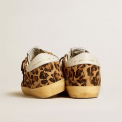 Golden Goose Super-Star LTD In Leopard-print Pony Skin With Leather Star And Heel Tab