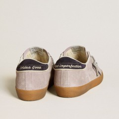 Golden Goose Super-Star LTD In Lilac Suede With Midnight Blue Suede Star And Heel Tab