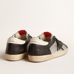 Golden Goose Super-Star LTD In Metallic Leather With Black Leather Star And Inserts