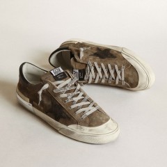 Golden Goose Super-Star LTD In Military-green Suede With Screen-printed Star