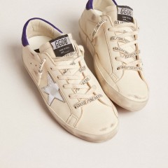 Golden Goose Super-Star LTD In Nappa With Metallic Star And Purple Suede Heel Tab