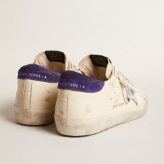 Golden Goose Super-Star LTD In Nappa With Metallic Star And Purple Suede Heel Tab