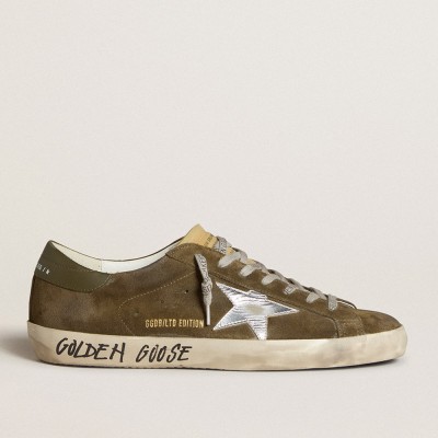 Golden Goose Super-Star LTD In Suede With Metallic Leather Star And Leather Heel Tab