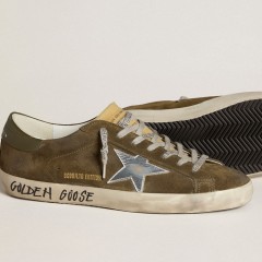 Golden Goose Super-Star LTD In Suede With Metallic Leather Star And Leather Heel Tab