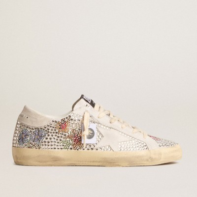 Golden Goose Super-Star LTD In Swarovski Crystals With Suede Star And Heel Tab