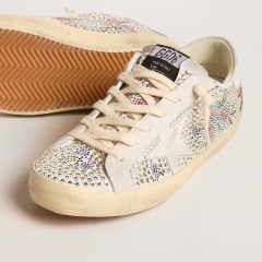 Golden Goose Super-Star LTD In Swarovski Crystals With Suede Star And Heel Tab