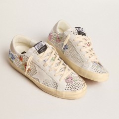 Golden Goose Super-Star LTD In Swarovski Crystals With Suede Star And Heel Tab