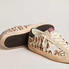 Golden Goose Super-Star LTD In Zebra-effect Swarovski With A White Leather Star