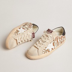 Golden Goose Super-Star LTD In Zebra-effect Swarovski With A White Leather Star