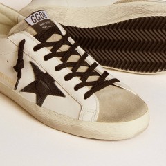 Golden Goose Super-Star LTD With Black Croc-print Leather Star And Suede Inserts