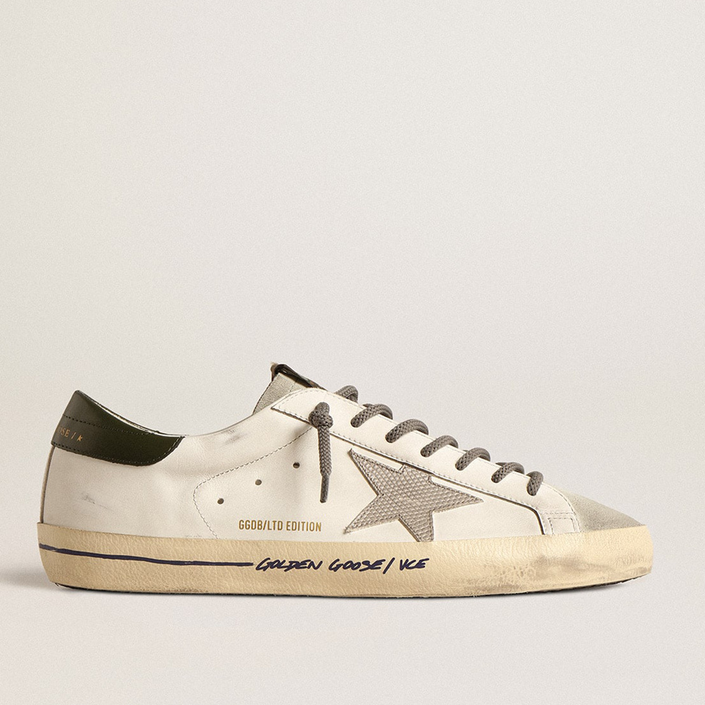 Golden Goose Super-Star LTD With Croc-print Star And Green Heel Tab