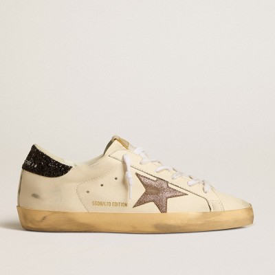 Golden Goose Super-Star LTD With Laminated Leather Star And Black Glitter Heel Tab