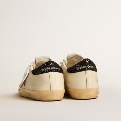 Golden Goose Super-Star LTD With Laminated Leather Star And Black Glitter Heel Tab