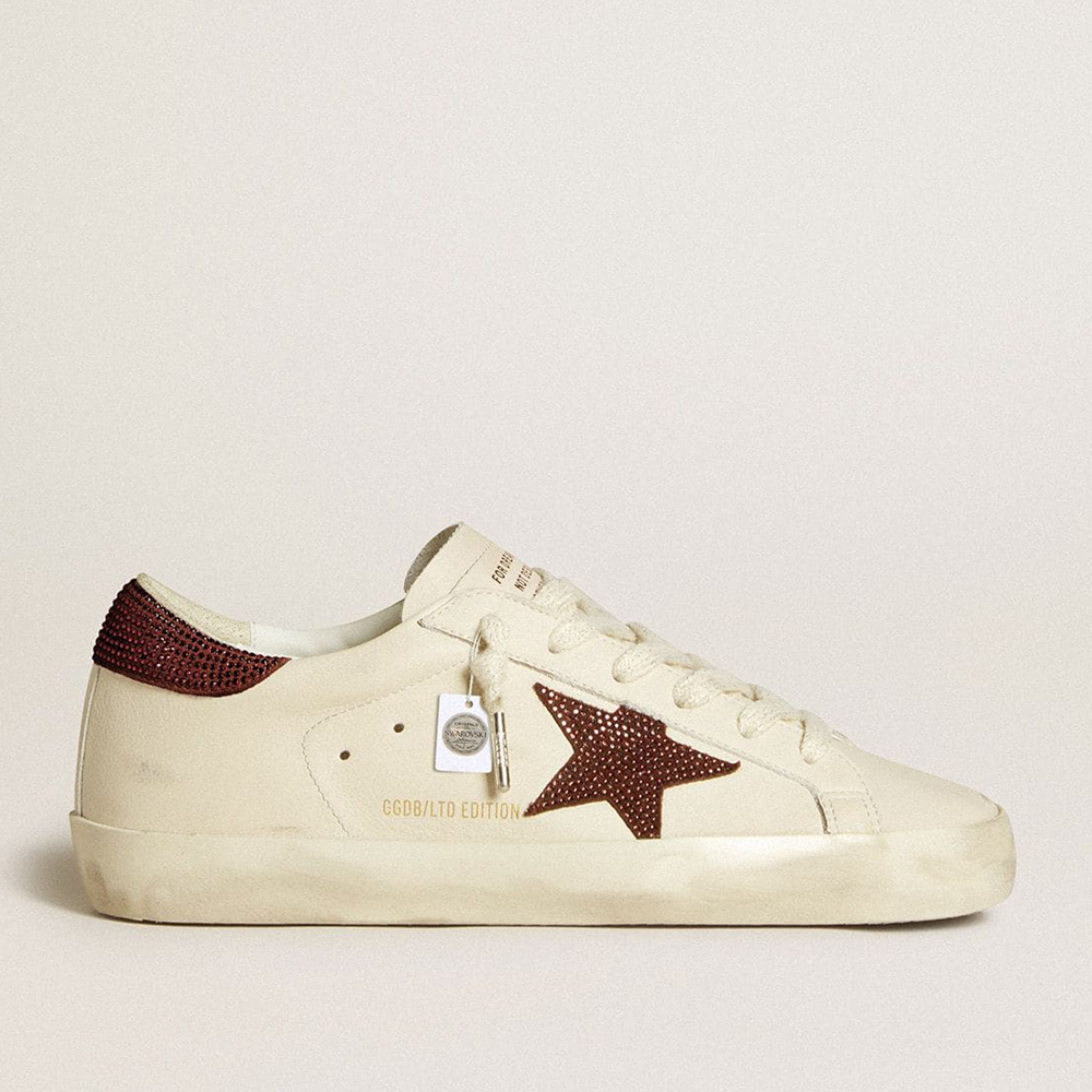 Golden Goose Super-Star LTD With Suede Star And Heel Tab With Swarovski Crystals