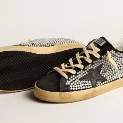 Golden Goose Super-Star LTD With Swarovski Crystals And Black Leather Star