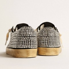 Golden Goose Super-Star LTD With Swarovski Crystals And Black Leather Star