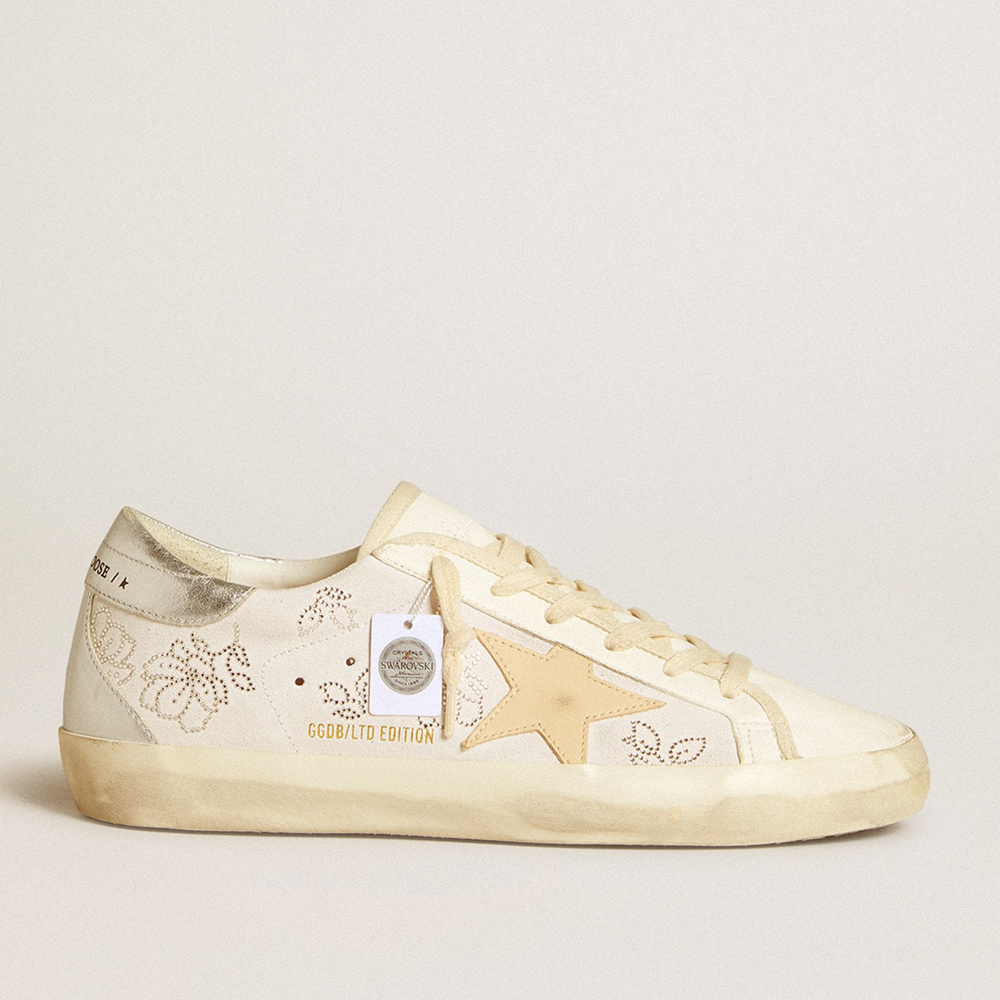 Golden Goose Super-Star LTD With Swarovski Crystals And Smoke Gray Leather Star