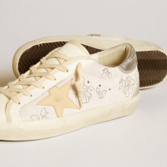 Golden Goose Super-Star LTD With Swarovski Crystals And Smoke Gray Leather Star