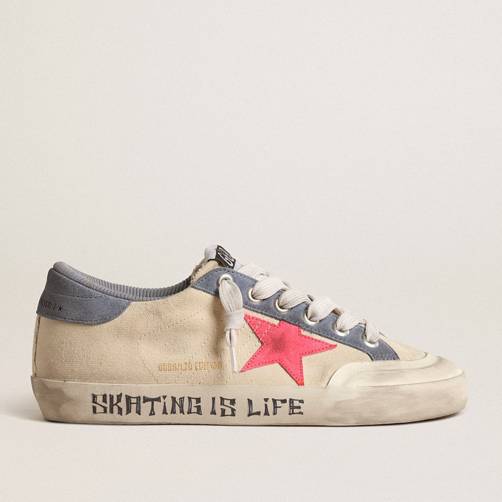 Golden Goose Super-Star Penstar LTD In Canvas With Lobster-colored Suede Star