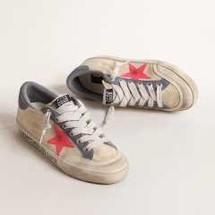 Golden Goose Super-Star Penstar LTD In Canvas With Lobster-colored Suede Star