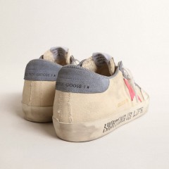 Golden Goose Super-Star Penstar LTD In Canvas With Lobster-colored Suede Star