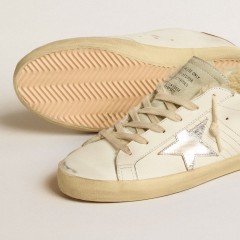 Golden Goose Super-Star With Silver Leather Star And Crocodile-print Leather Heel Tab