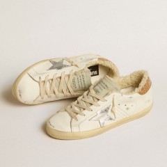 Golden Goose Super-Star With Silver Leather Star And Crocodile-print Leather Heel Tab