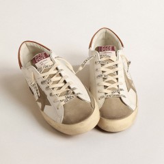 Golden Goose Super-Star With Suede Star And Brown Leather Heel Tab