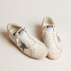 Golden Goose Super-Star With Suede Star And Platinum Snake-print Leather Heel Tab