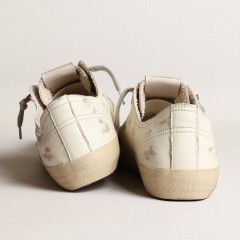 Golden Goose V-Star In Nappa Leather With Black Nubuck Leather Star