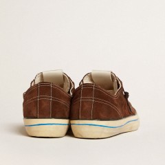 Golden Goose V-Star LTD Sneakers In Dark Brown Suede With Tone-on-tone Star