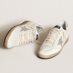 Golden Goose White Ball Star With A Swarovski Crystal Star And Heel Tab