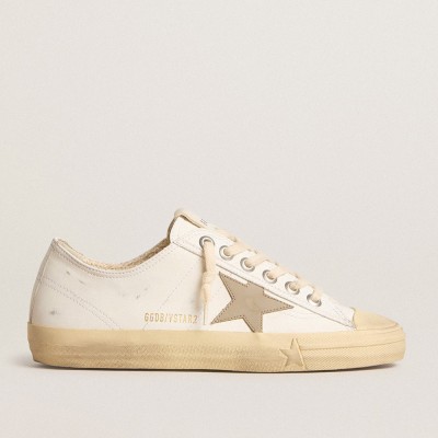 Golden Goose White Bio-based V-Star With Dove-gray Leather Star