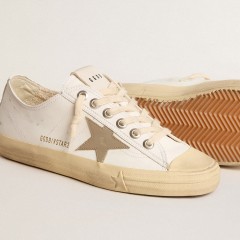 Golden Goose White Bio-based V-Star With Dove-gray Leather Star