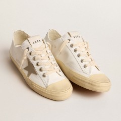 Golden Goose White Bio-based V-Star With Dove-gray Leather Star