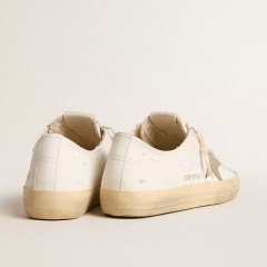 Golden Goose White Bio-based V-Star With Dove-gray Leather Star