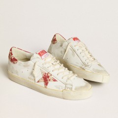 Golden Goose White Women's Super-Star LAB With Rust-effect Star And Heel Tab