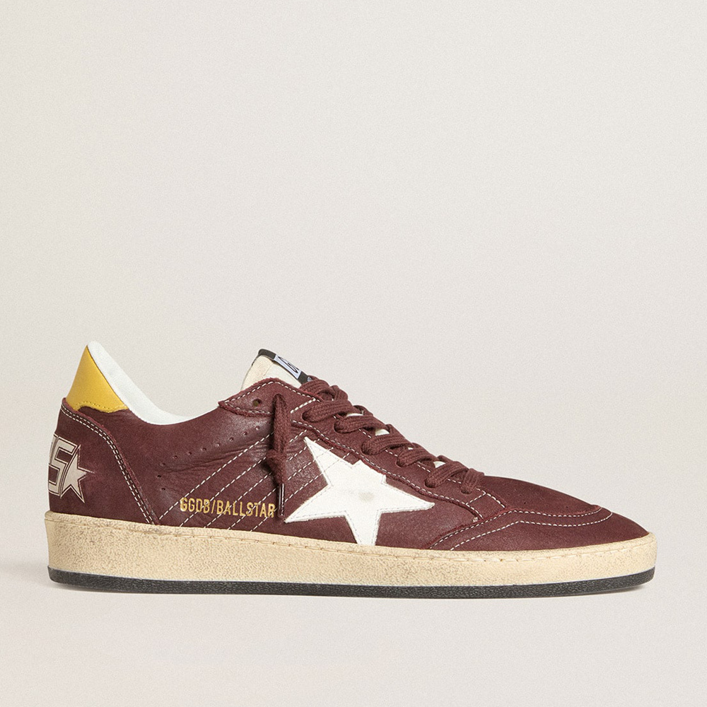 Golden Goose Women's Ball Star In Chocolate Nubuck With Leather Star And Heel Tab