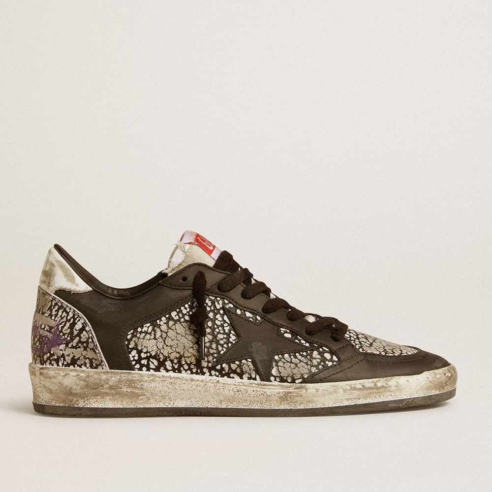 Golden Goose Women's Ball Star In Elephant-print Leather With Black Leather Star