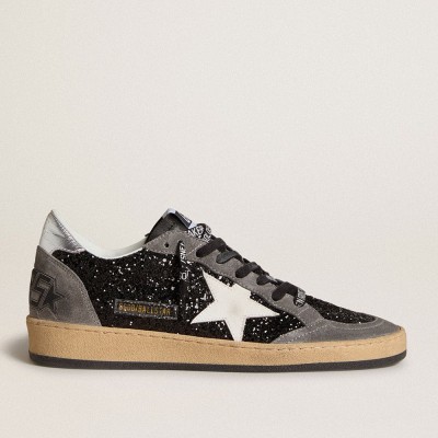 Golden Goose Women's Ball Star In Glitter With Leather Star And Metallic Leather Heel Tab