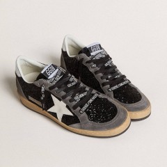 Golden Goose Women's Ball Star In Glitter With Leather Star And Metallic Leather Heel Tab