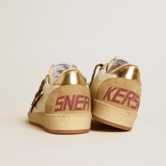 Golden Goose Women's Ball Star In Nappa And Suede With Pony Skin Star And Metallic Heel Tab