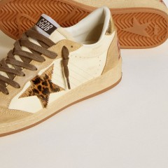 Golden Goose Women's Ball Star In Nappa And Suede With Pony Skin Star And Metallic Heel Tab