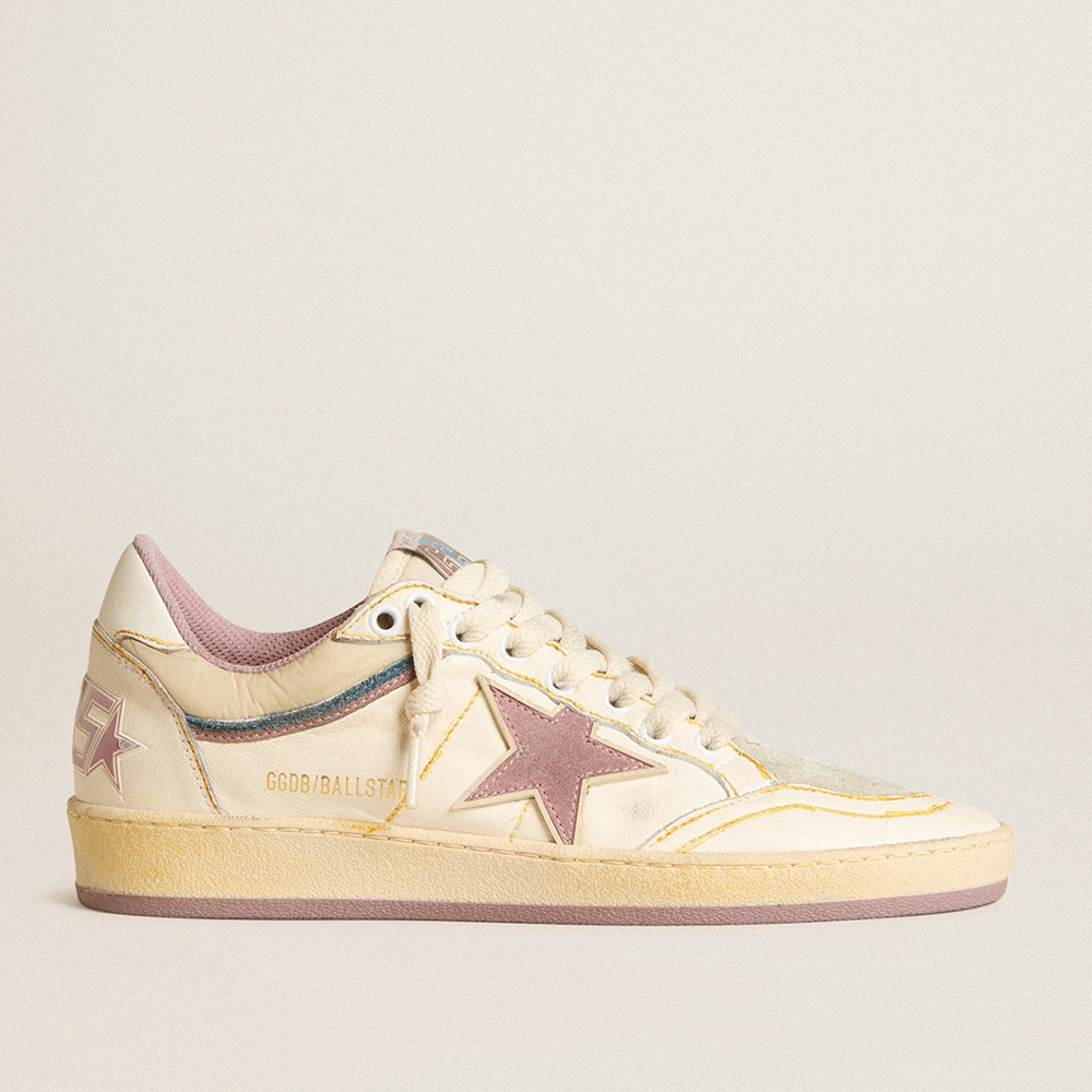 Golden Goose Women's Ball Star In Nappa Leather With Mauve TPU Star And Leather Heel Tab