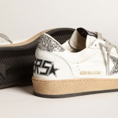 Golden Goose Women's Ball Star In Nappa With White Star And Glitter Heel Tab